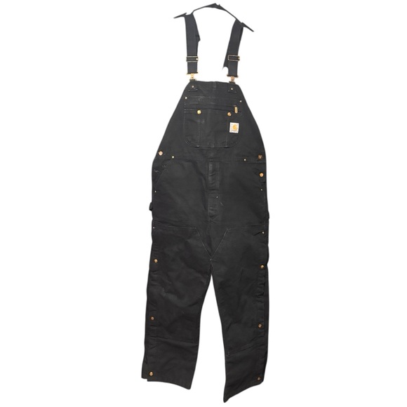 Carhartt Other - Carhartt Duck Quilt-Lined Zip-to-Thigh Bib Overalls (Style R41-BLK) 2019 40 X 30